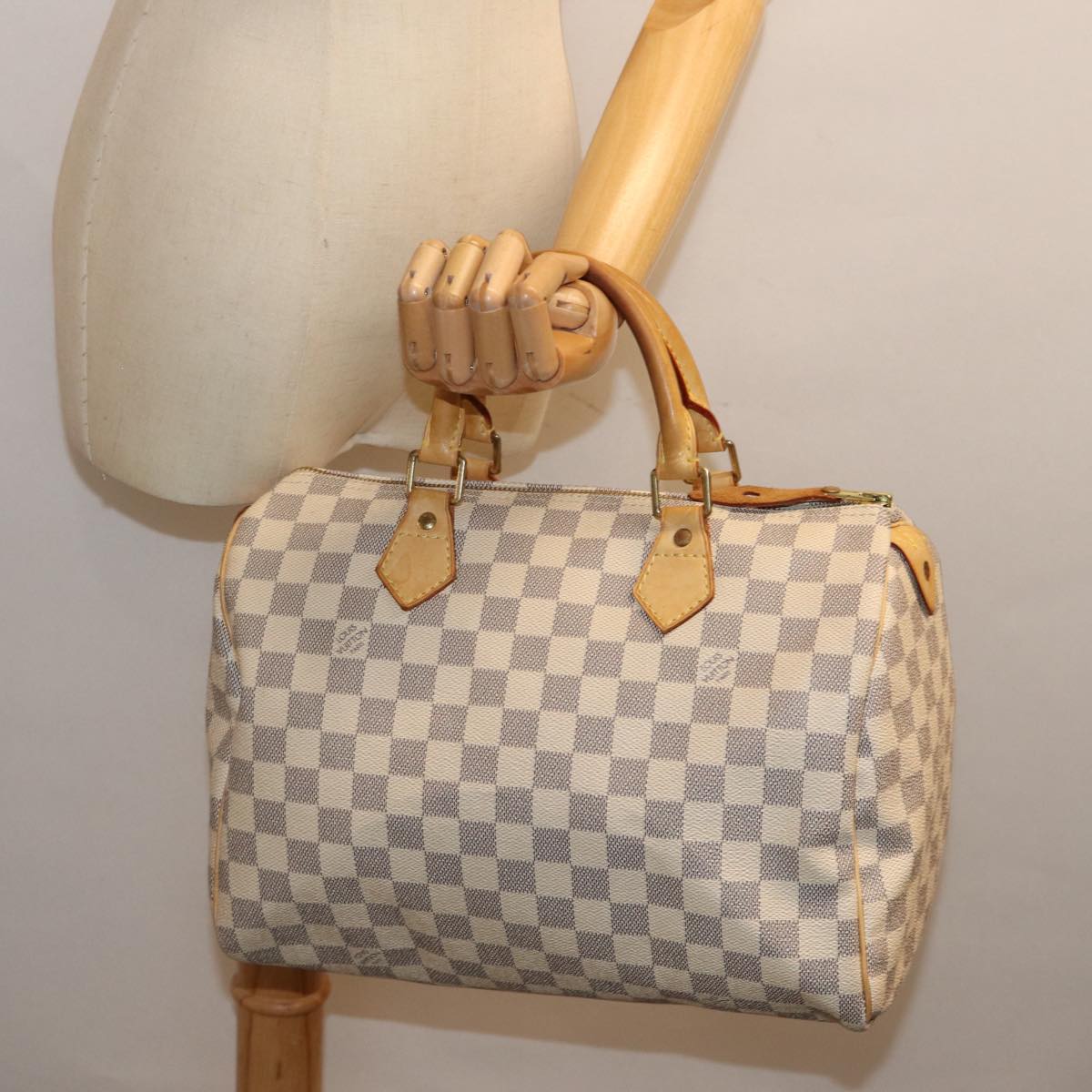 Louis Vuitton Speedy 30, White, Canvas, handbag