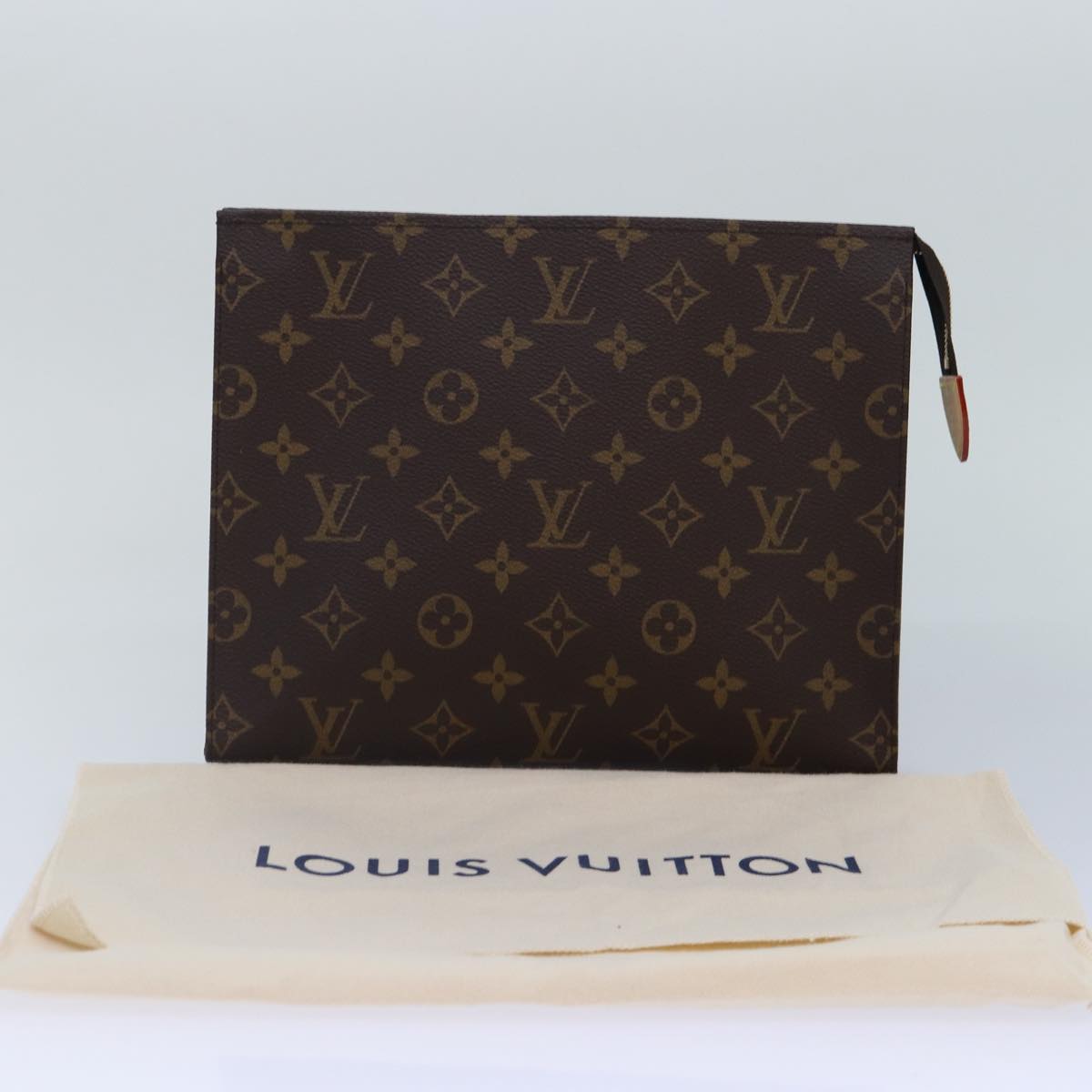 Louis Vuitton Poche Toilette, Brown, Canvas, clutch