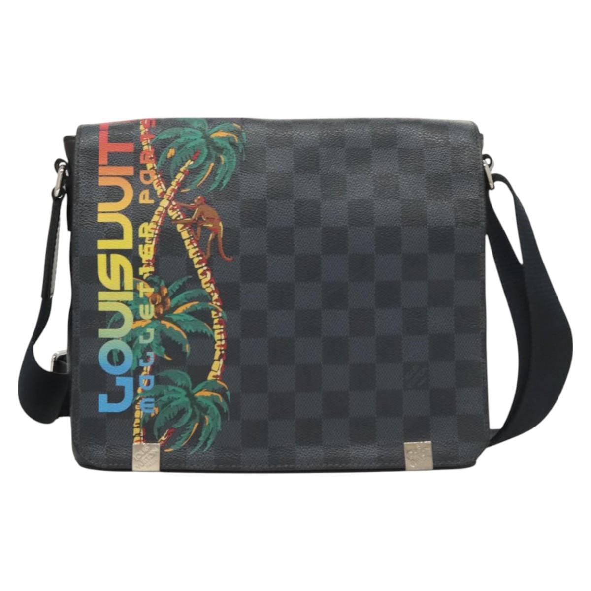Louis Vuitton District, Grey, Canvas, shoulder