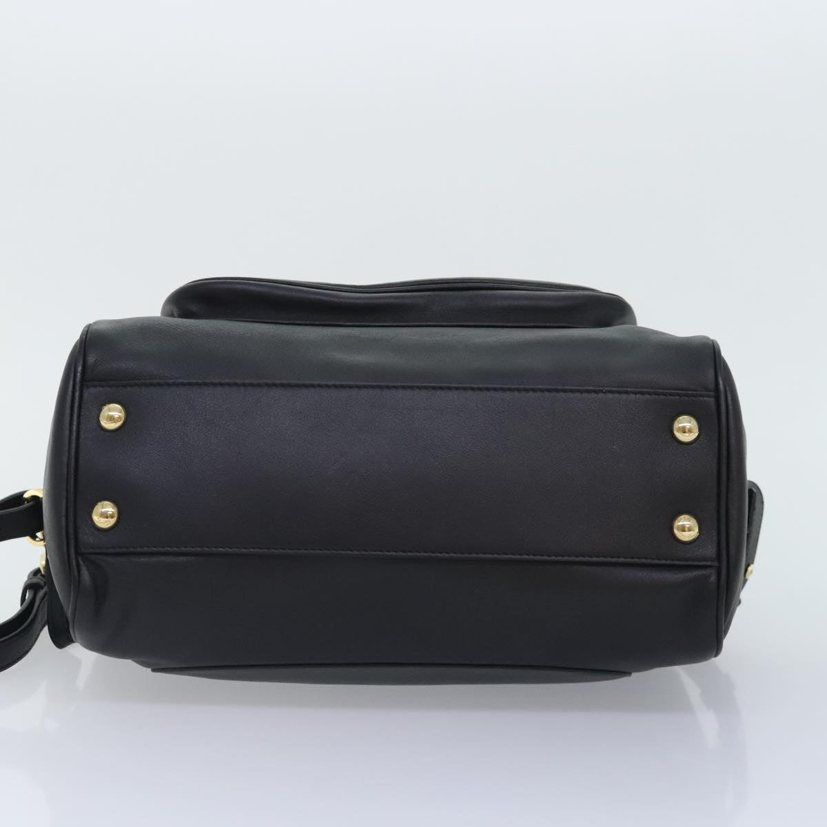 Salvatore Ferragamo Gancini, Black, Leather, shoulder