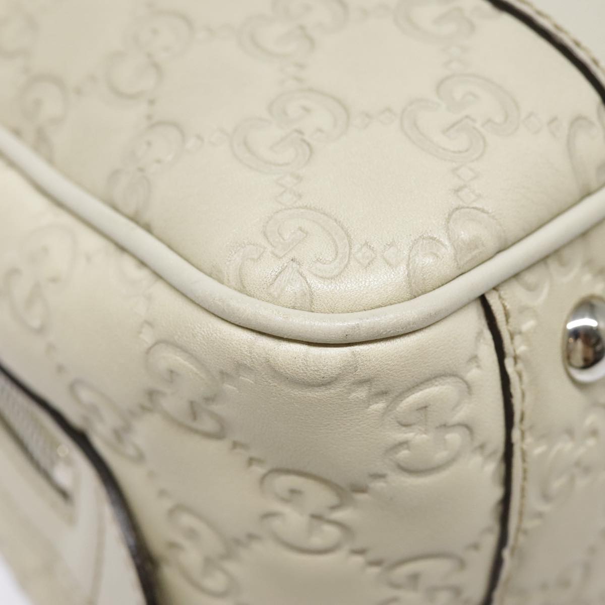 Gucci Vintage, White, Leather, handbag