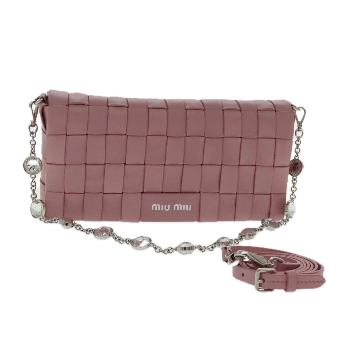 Miu Miu Kira, Pink, Leather, shoulder