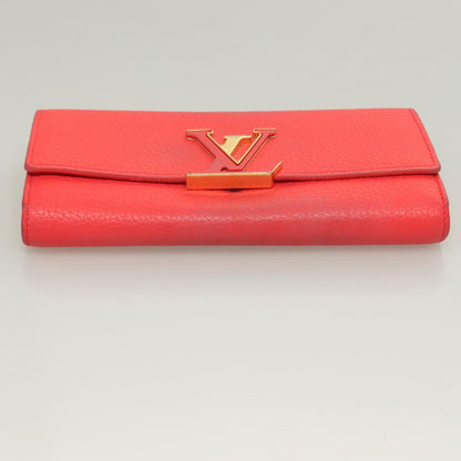 Louis Vuitton Capucines, Red, Leather, wallet