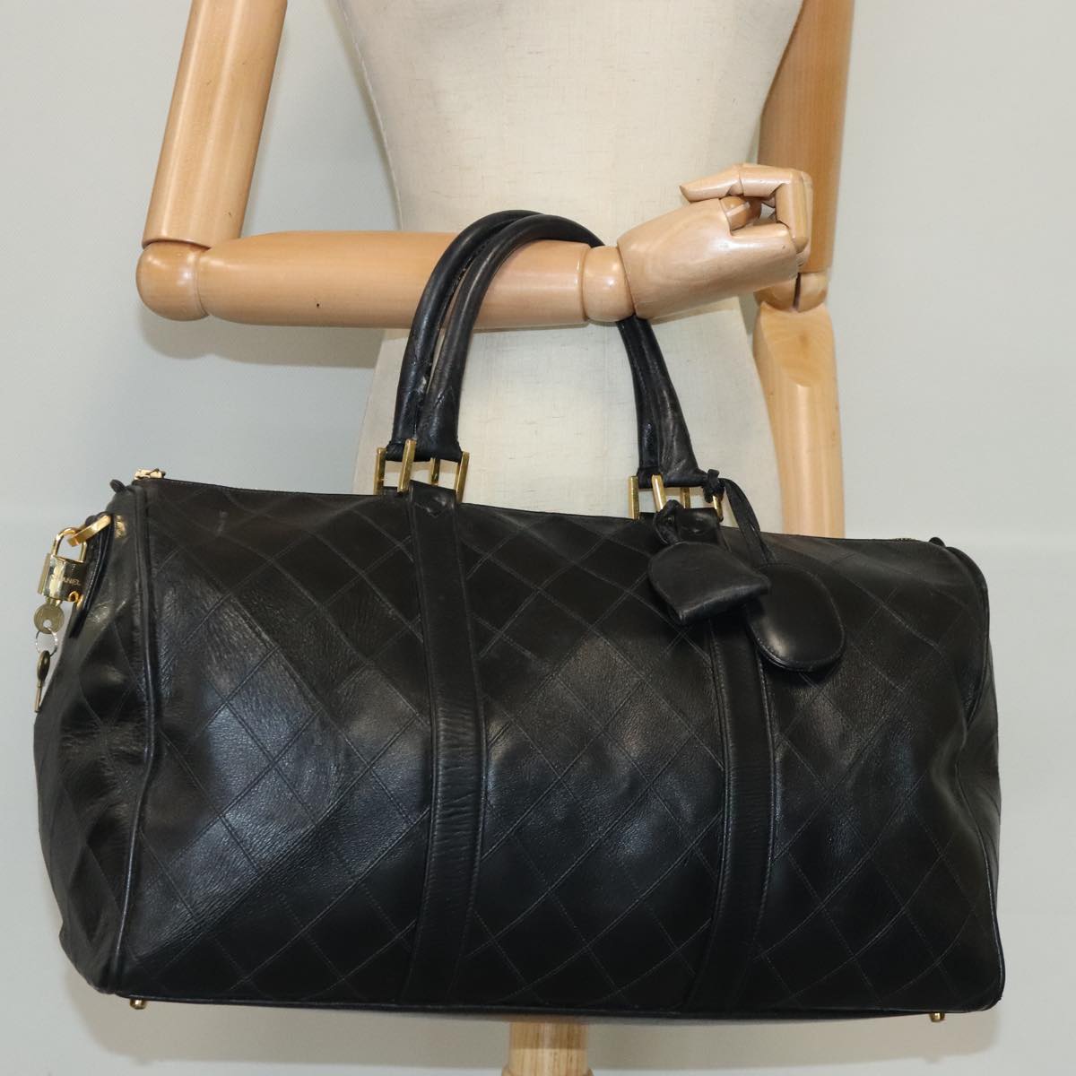 Chanel Coco Mark, Black, Leather, travel