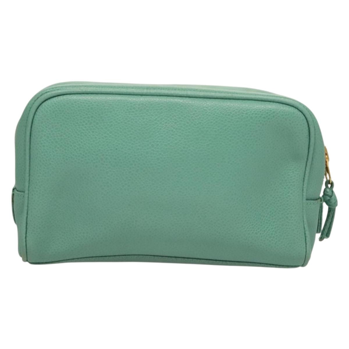 Chanel Coco Mark, Green, Leather, clutch