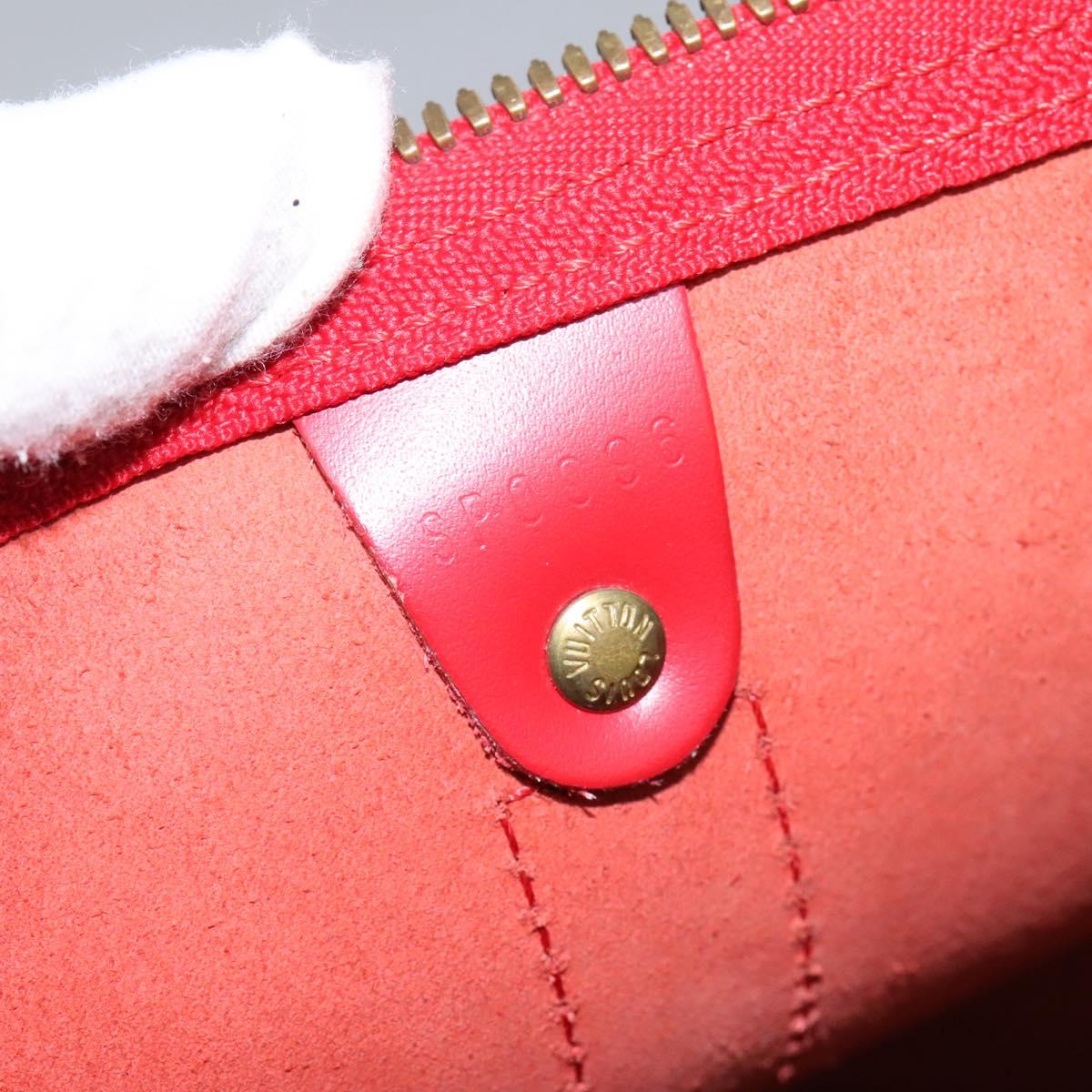 Louis Vuitton Keepall 55, Red, Leather, travel