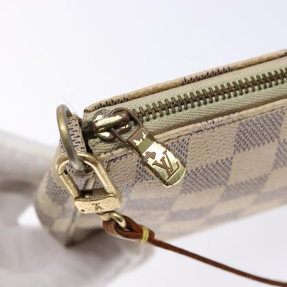 Louis Vuitton Pochette Accessoire, White, Canvas, clutch