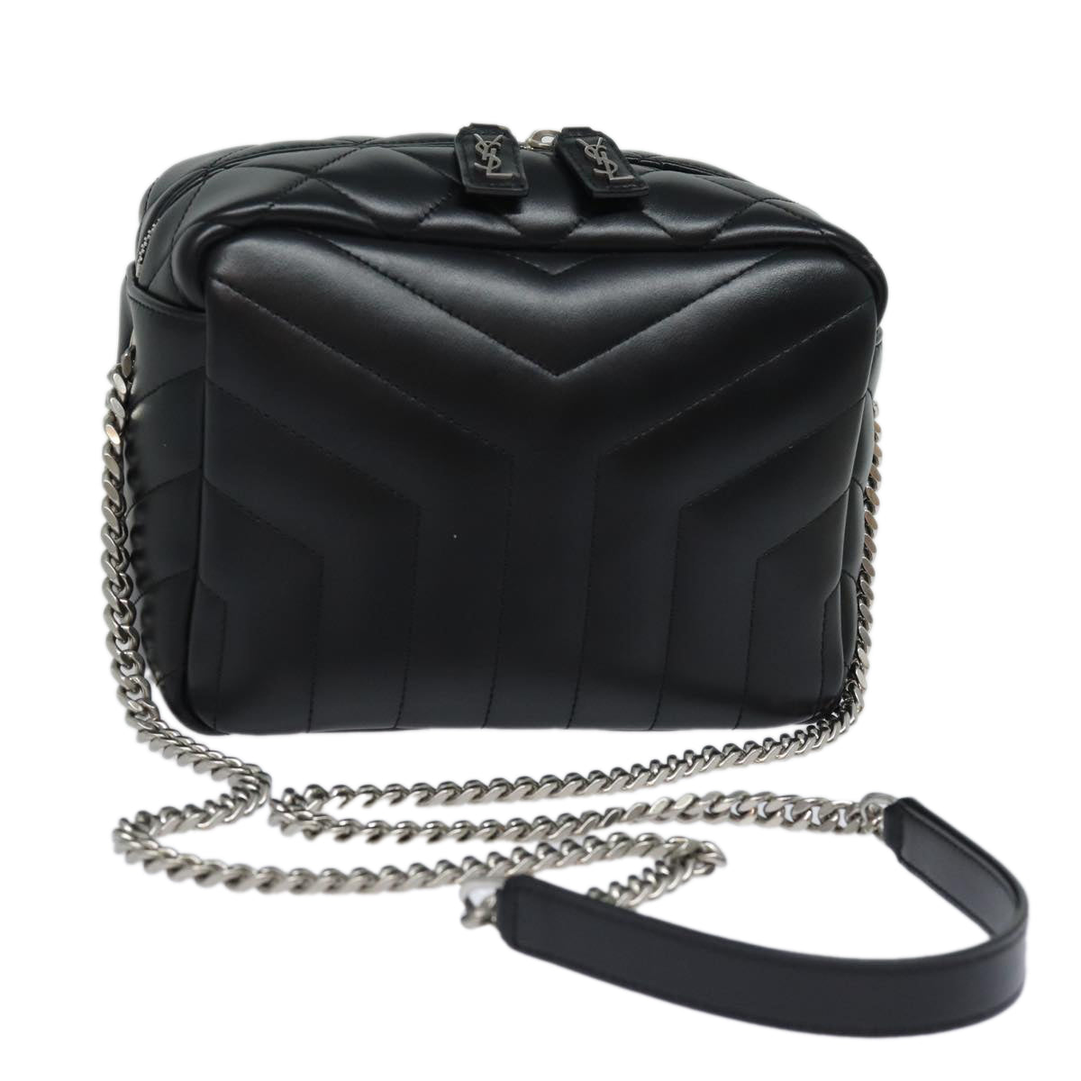 Saint Laurent Loulou, Black, Leather, shoulder