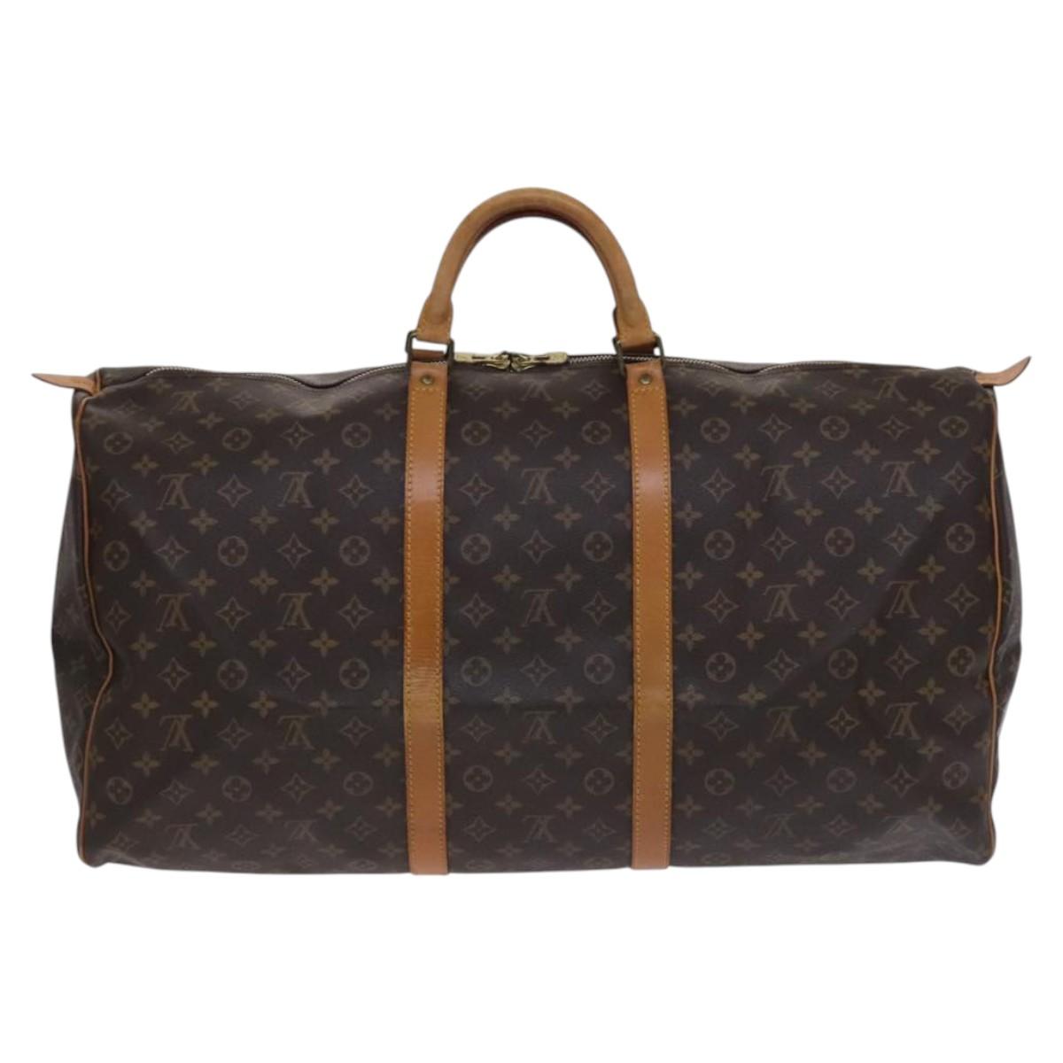 Louis Vuitton Keepall 60, Brown, Canvas, travel