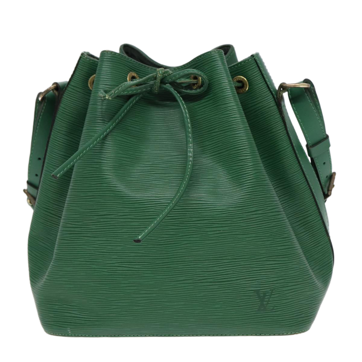 Louis Vuitton Noé PM, Green, Leather, shoulder