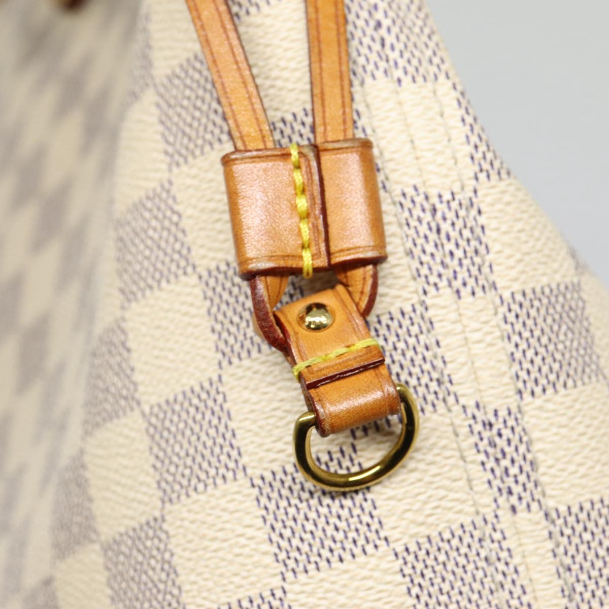 Louis Vuitton Neverfull MM, White, Canvas, tote