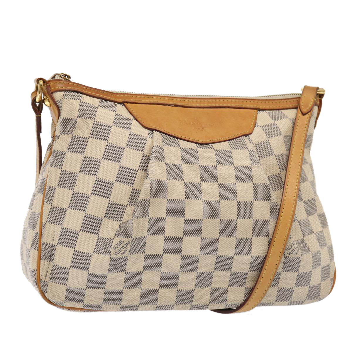 Louis Vuitton Siracusa, White, Canvas, shoulder