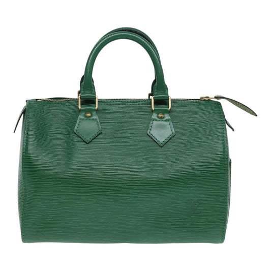 Louis Vuitton Speedy 25, Green, Leather, handbag