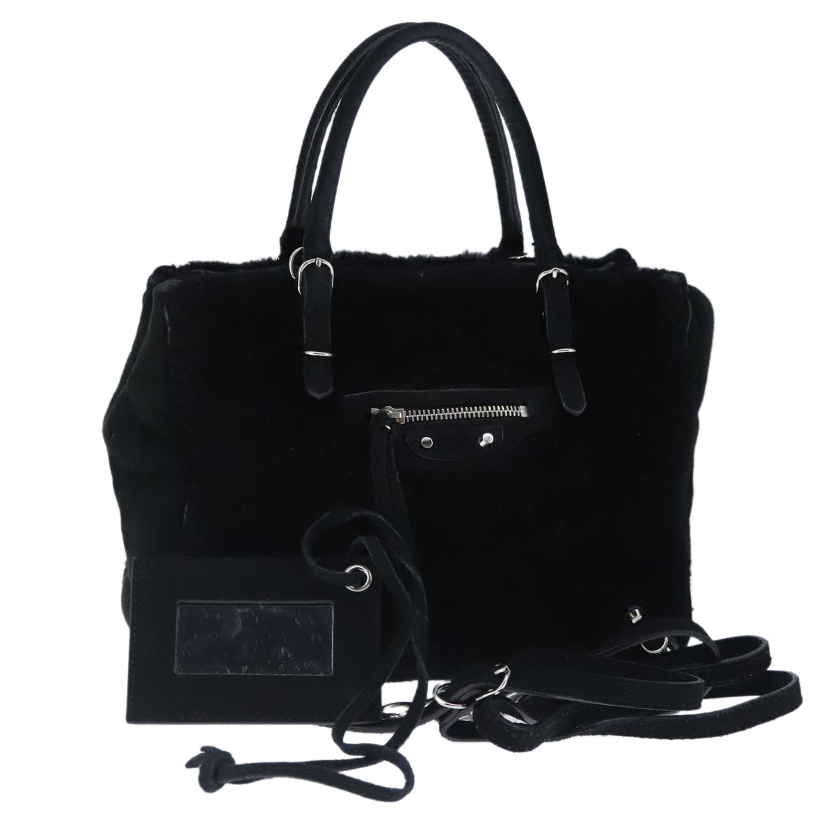 Balenciaga City, Black, Suede, handbag
