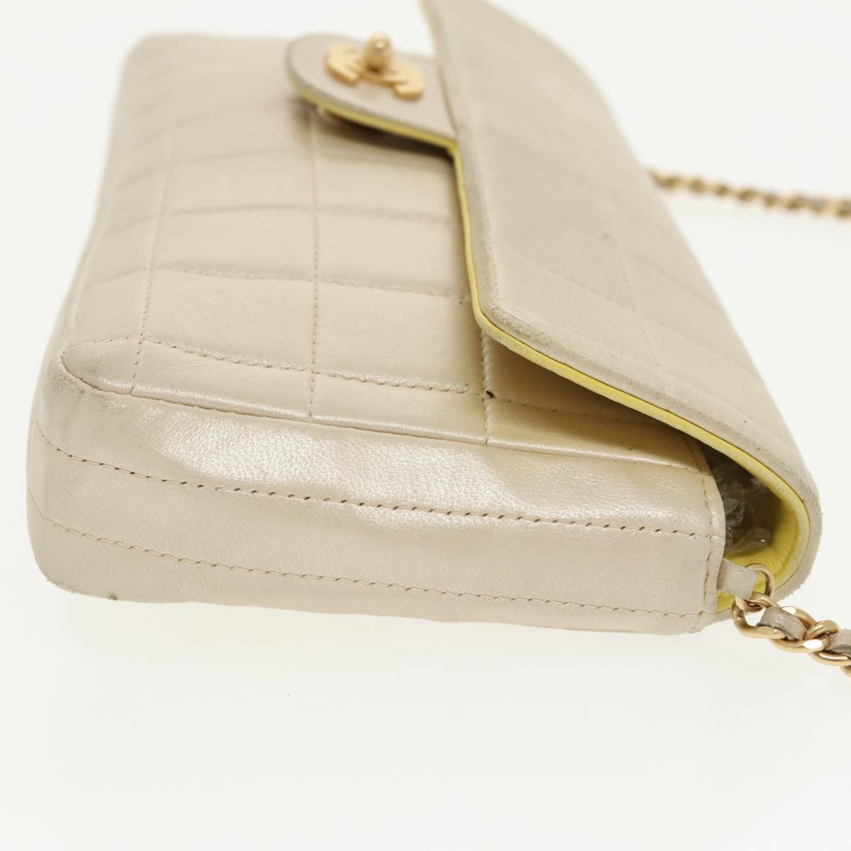 Chanel Chocolate bar, Beige, Leather, shoulder