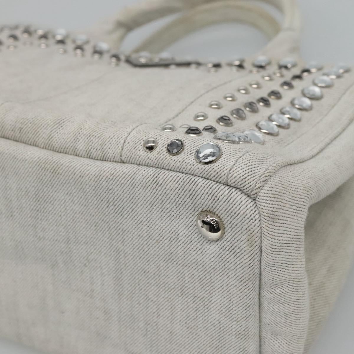 Prada Canapa, Grey, Denim - Jeans, handbag