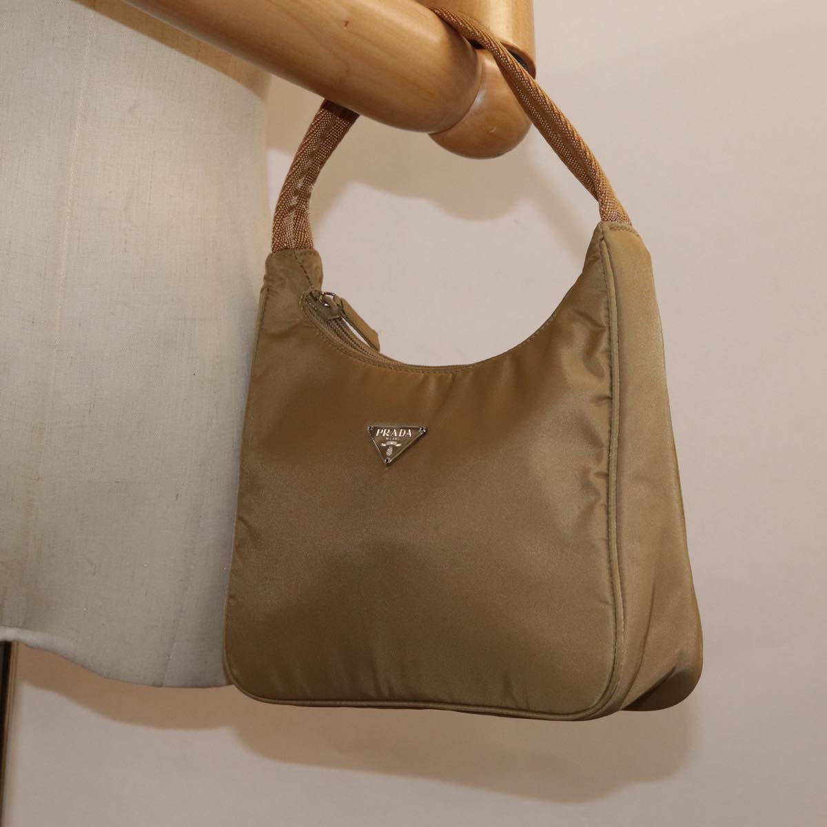 Prada Tessuto, Beige, Canvas, handbag