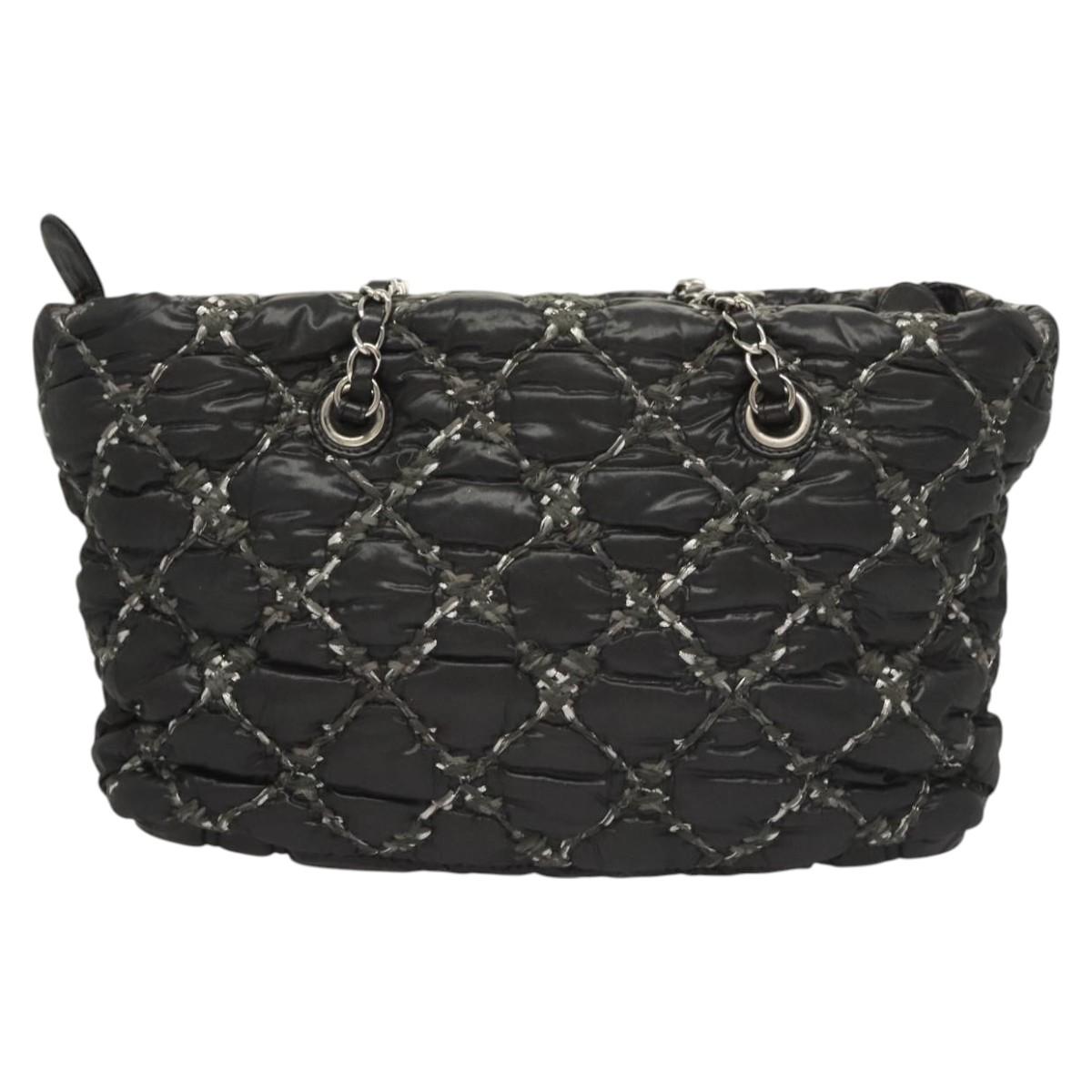 Chanel Paris Byzans, Black, NYLON, shoulder