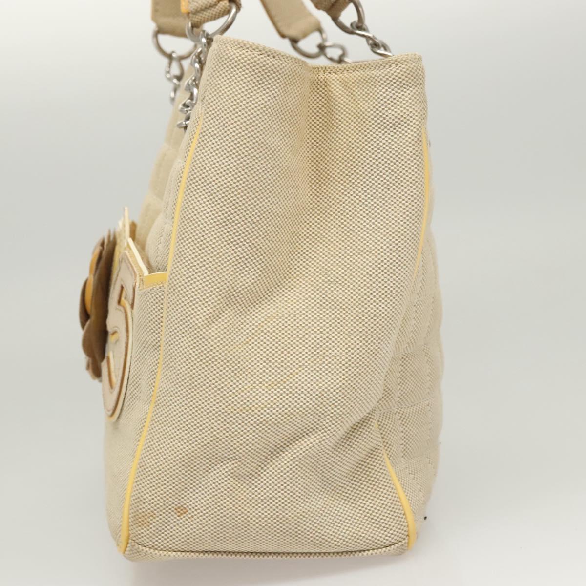 Chanel Camellia, Beige, Canvas, handbag