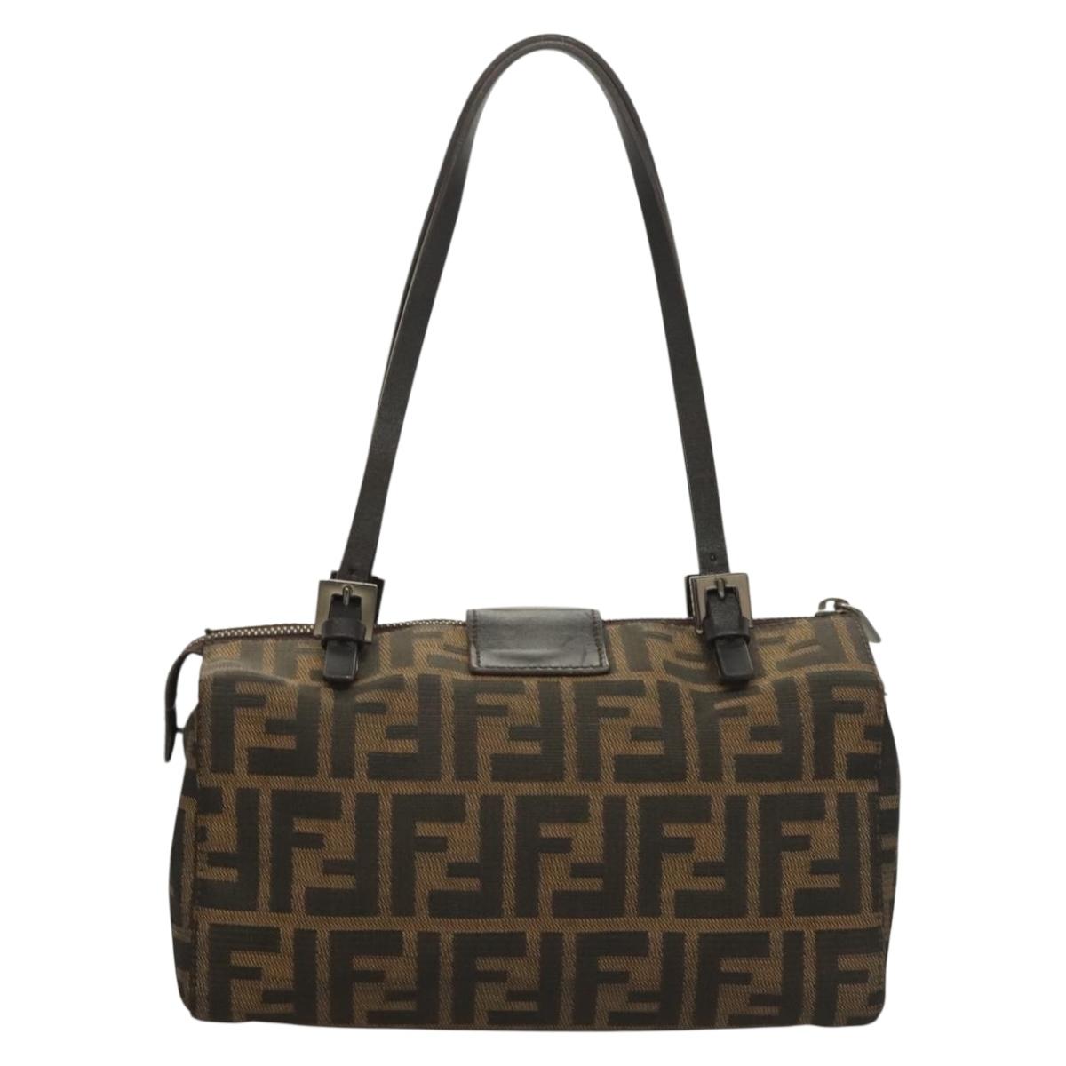 Fendi Vintage Bento Box Bag Zucca Canvas, BROWN, CANVAS, Handbag