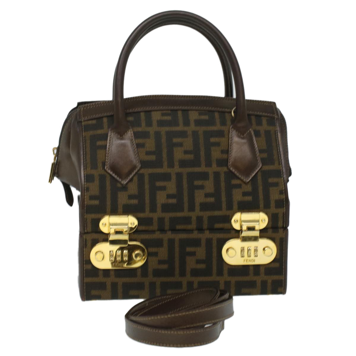 Fendi Zucca, Brown, Canvas, handbag