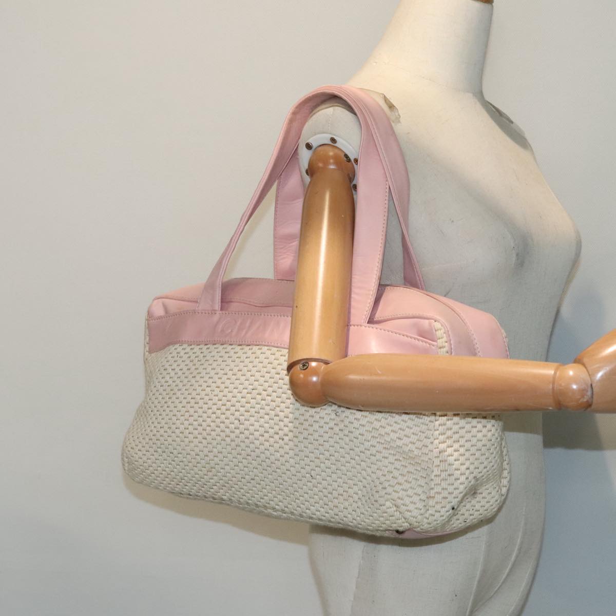 Chanel, Beige, Cotton, handbag