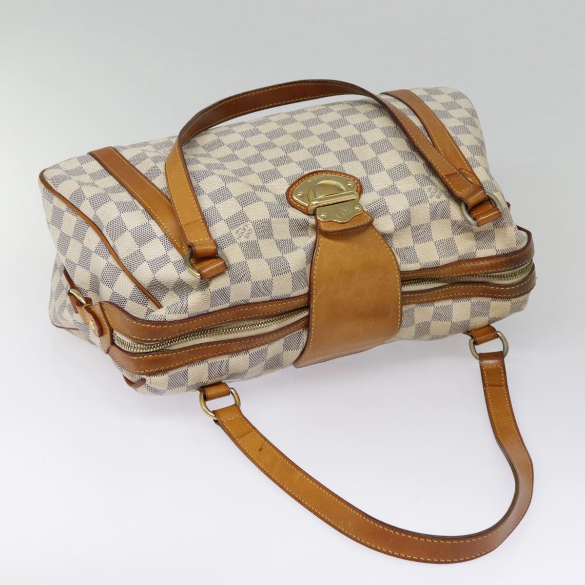 Louis Vuitton Stresa, White, Canvas, shoulder