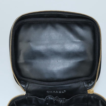Chanel Vanity, Black, Leather, clutch