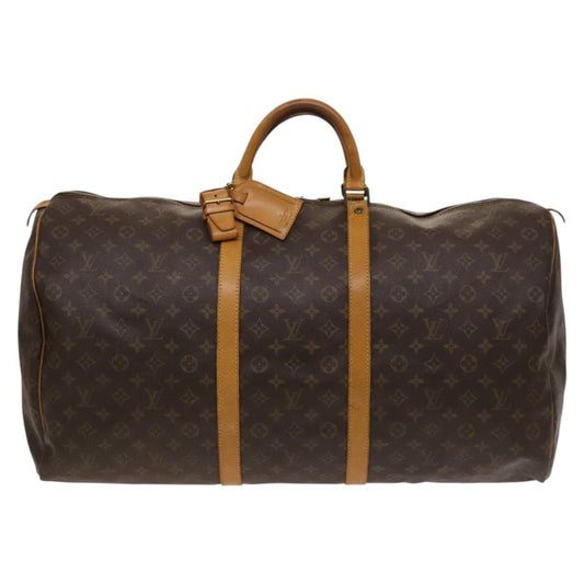 Louis Vuitton Keepall 60, Brown, Canvas, travel