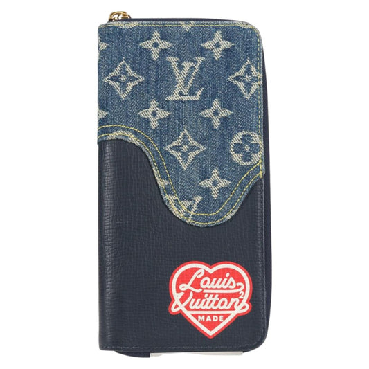 Louis Vuitton Nigo, Navy, Leather, wallet