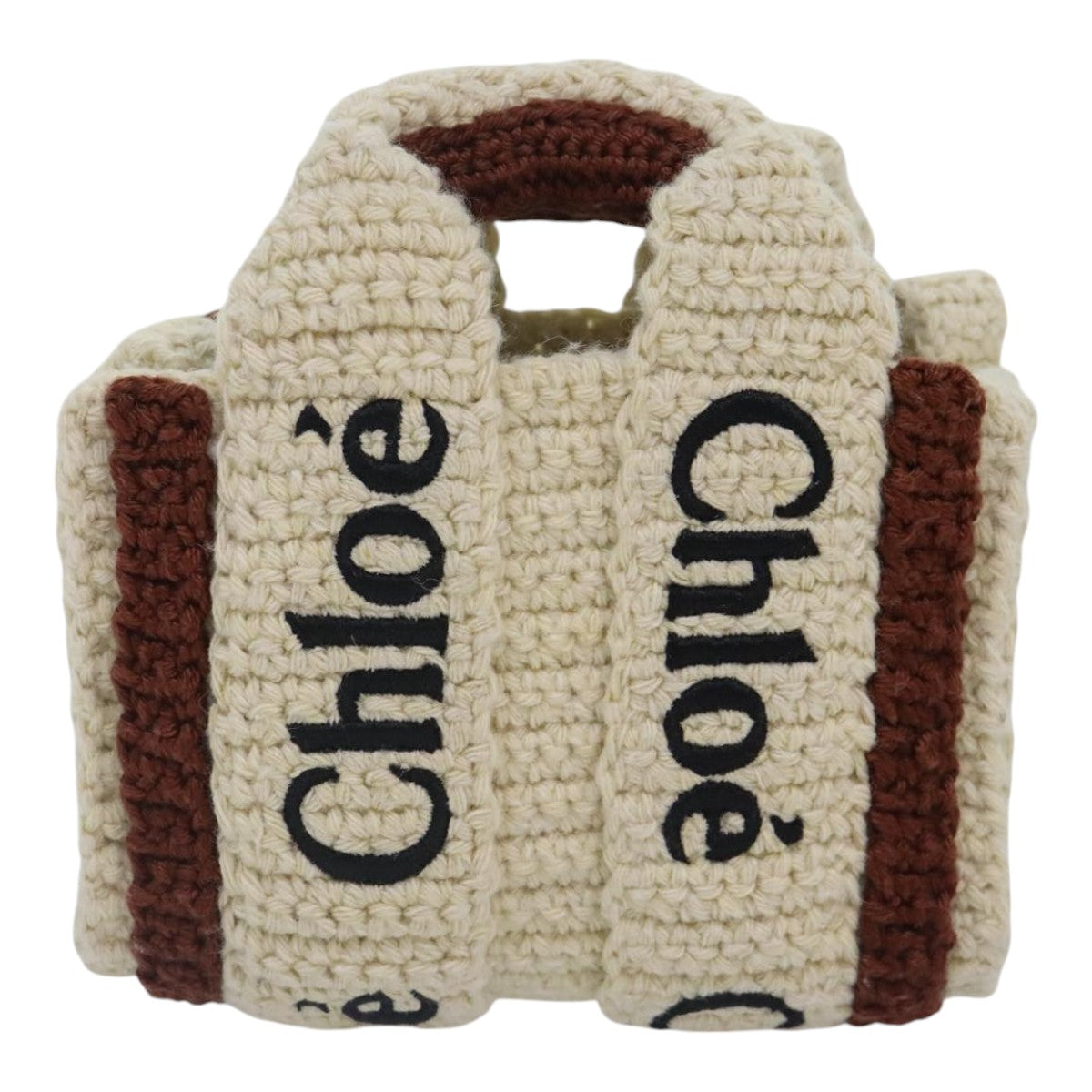 Chloé Woody, Beige, Cotton, handbag