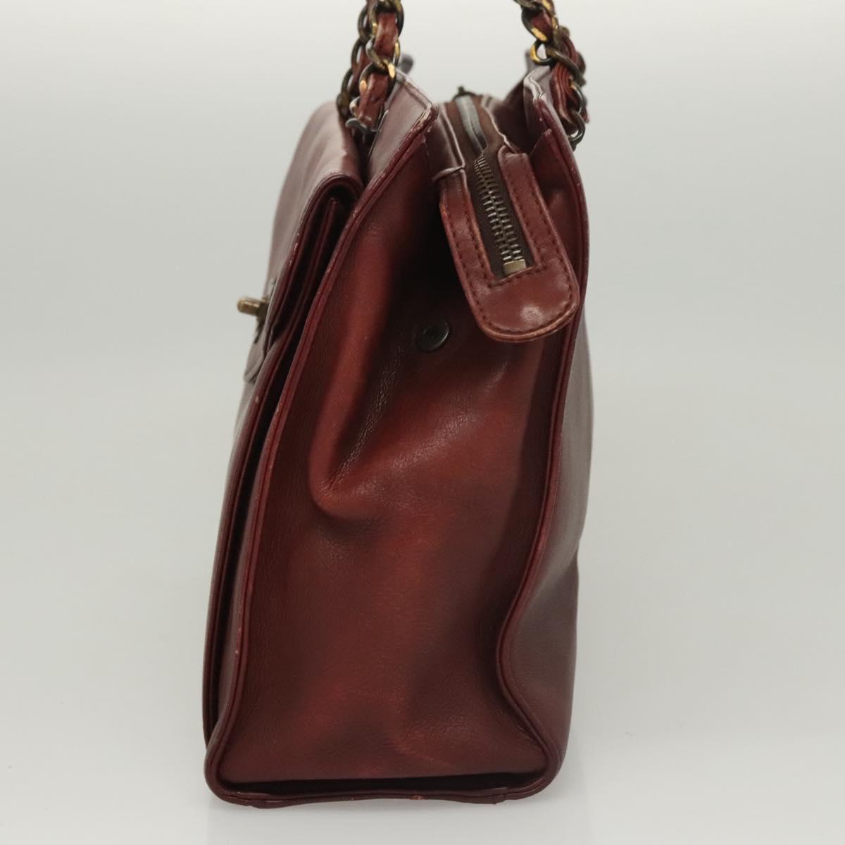 Chanel, Burgundy, Leather, handbag