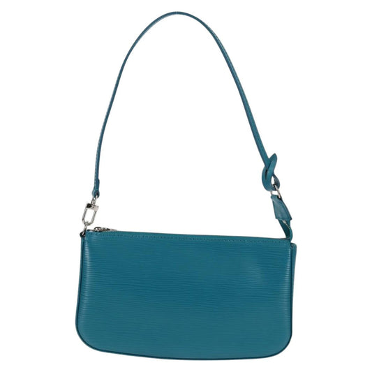 Louis Vuitton Pochette Accessoire, Blue, Leather, clutch