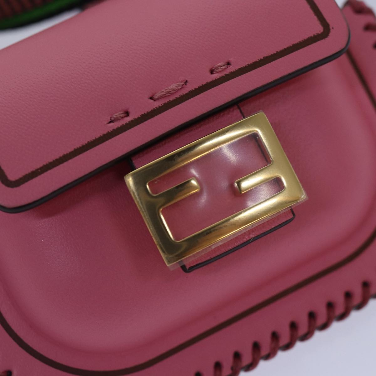 Fendi Baguette, Pink, Leather, clutch