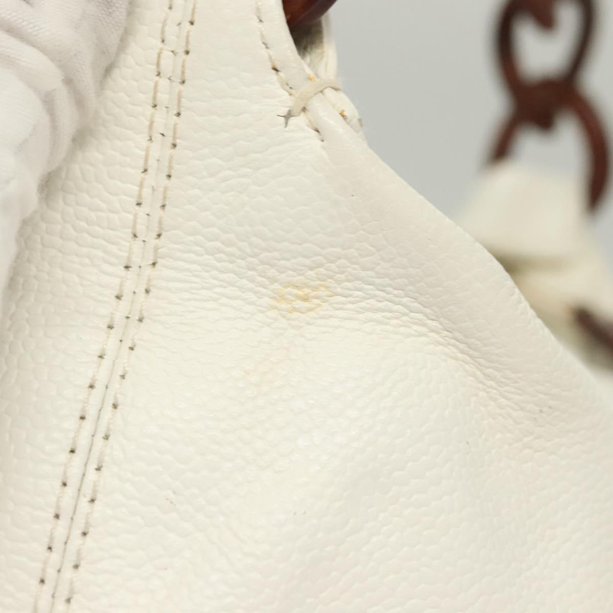 Chanel Logo CC, White, Leather, handbag