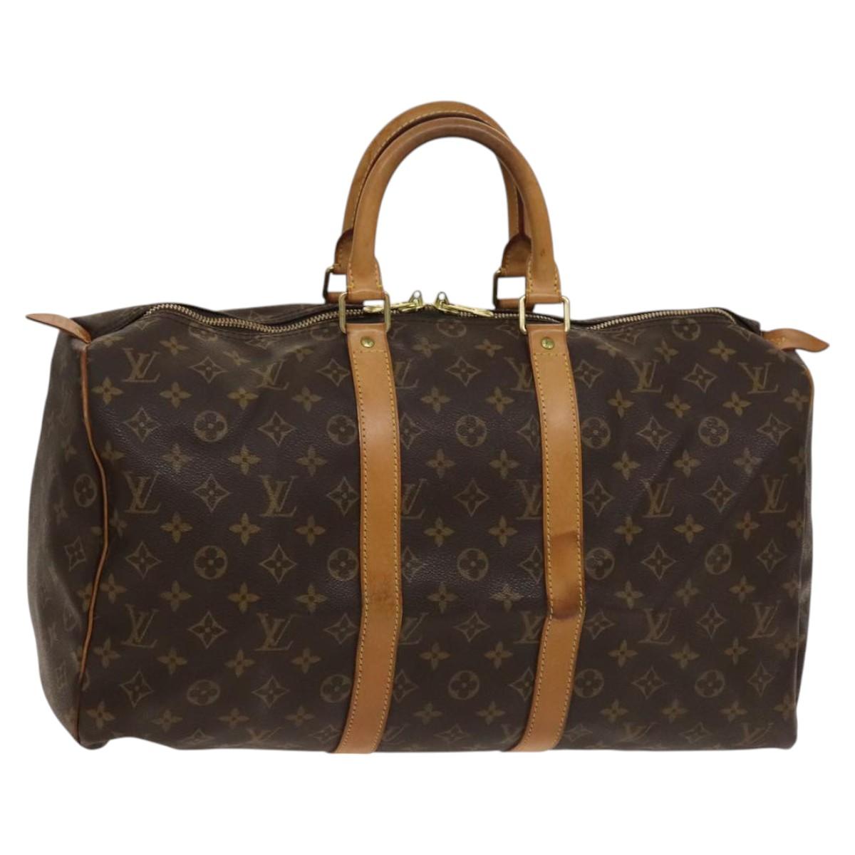 Louis Vuitton Keepall 45, Brown, Canvas, travel