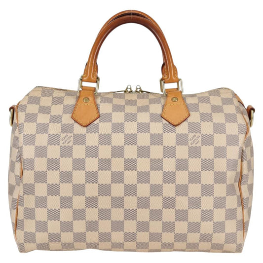 Louis Vuitton Speedy 30, White, Canvas, handbag