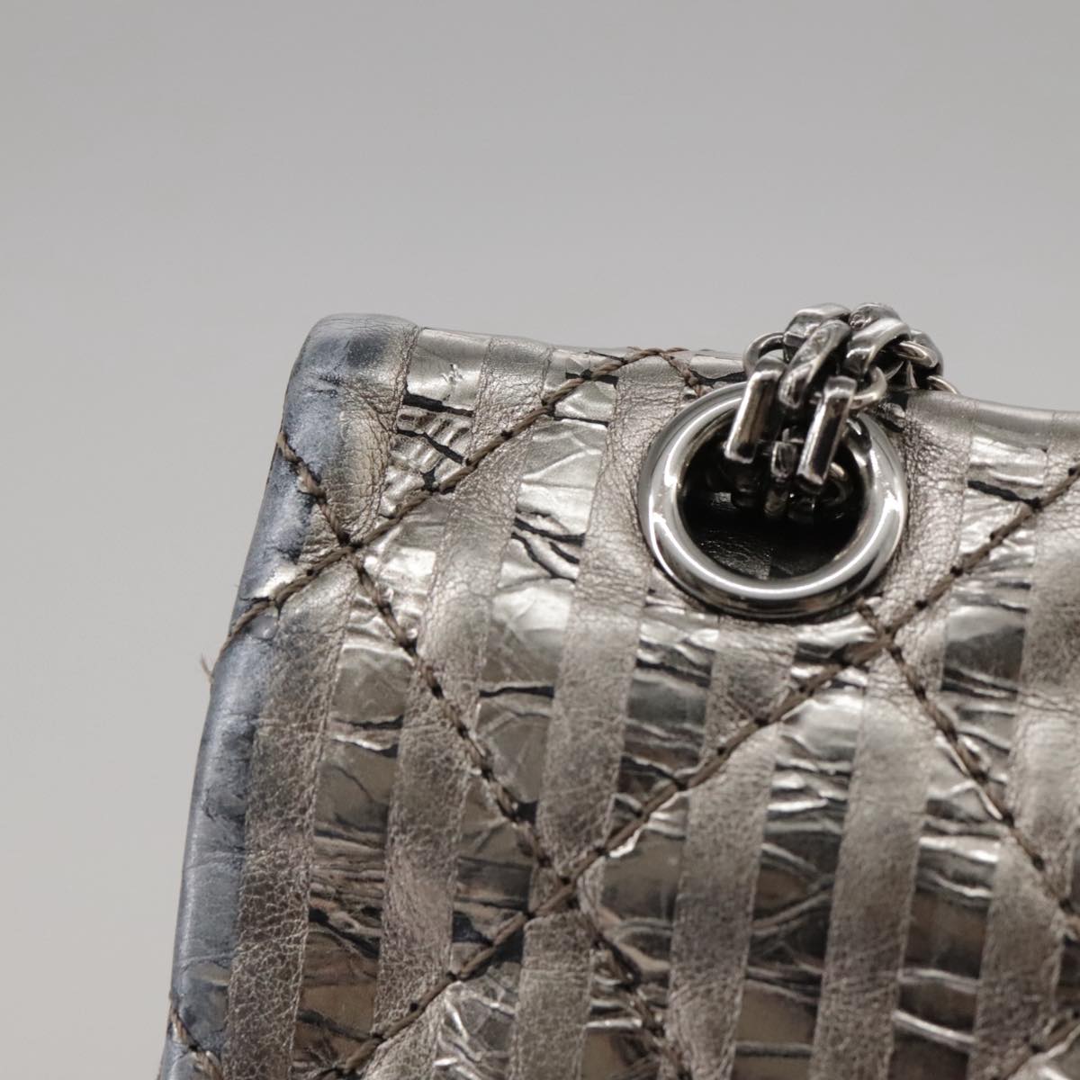 "Chanel 2,55", Silver, Leather, shoulder