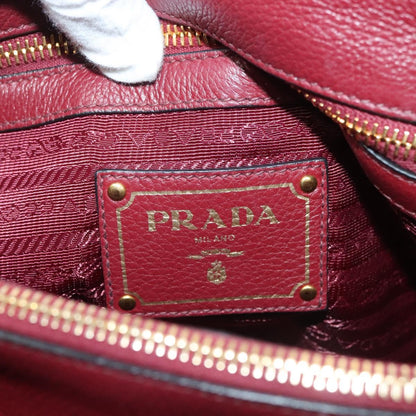 Prada Vitello, Burgundy, Leather, handbag