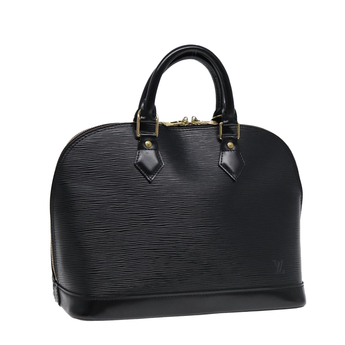 Louis Vuitton Alma, Black, Leather, handbag