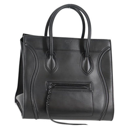Céline Luggage Phantom, Black, Leather, tote