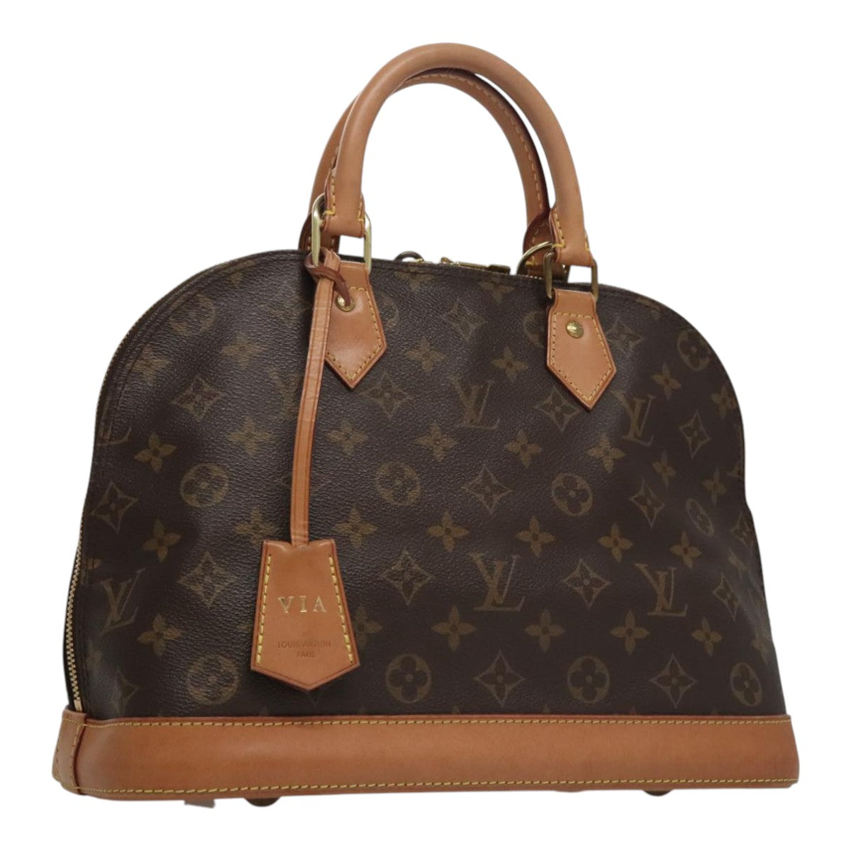 Louis Vuitton Alma, Brown, Canvas, handbag