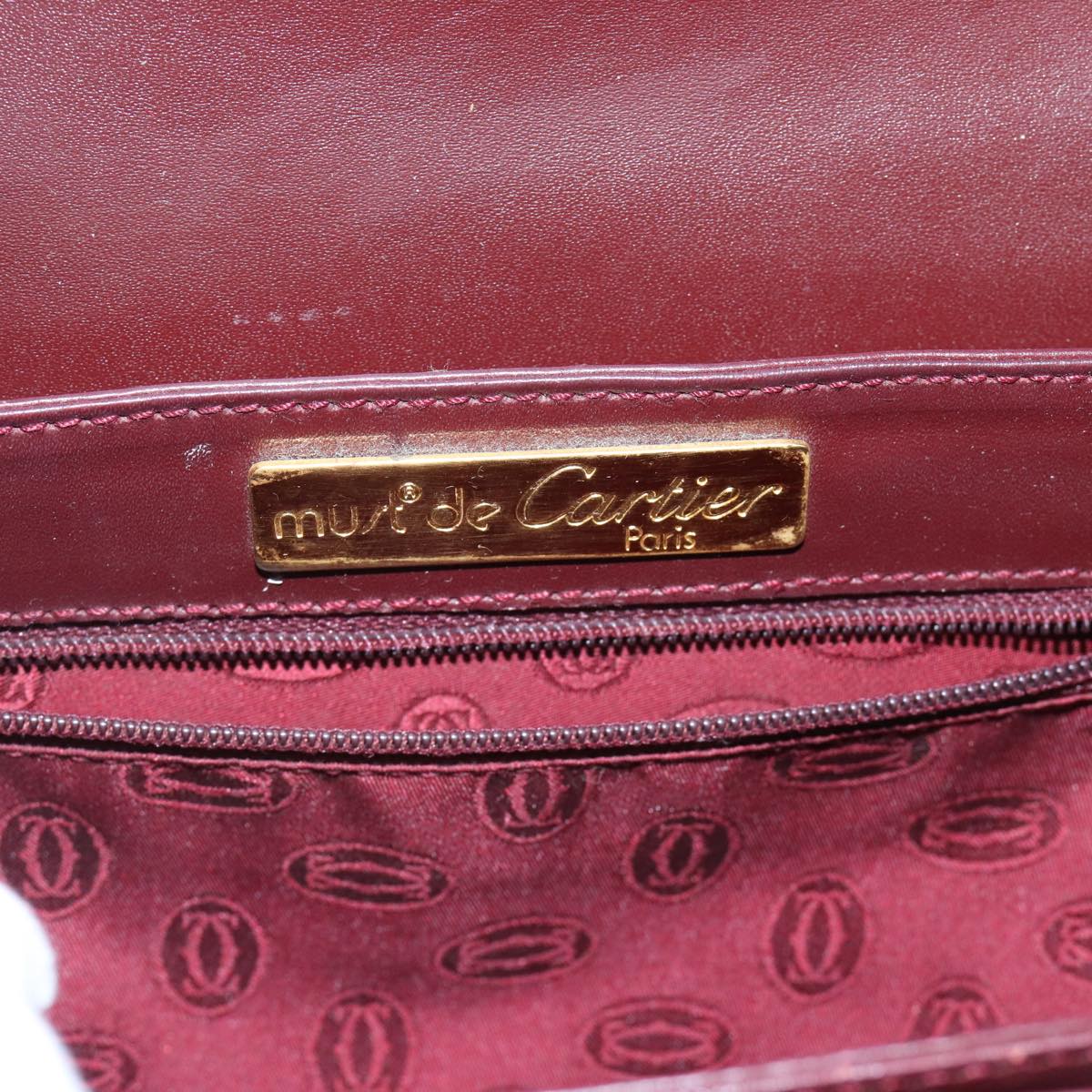 Cartier Must de Cartier, Burgundy, Leather, shoulder