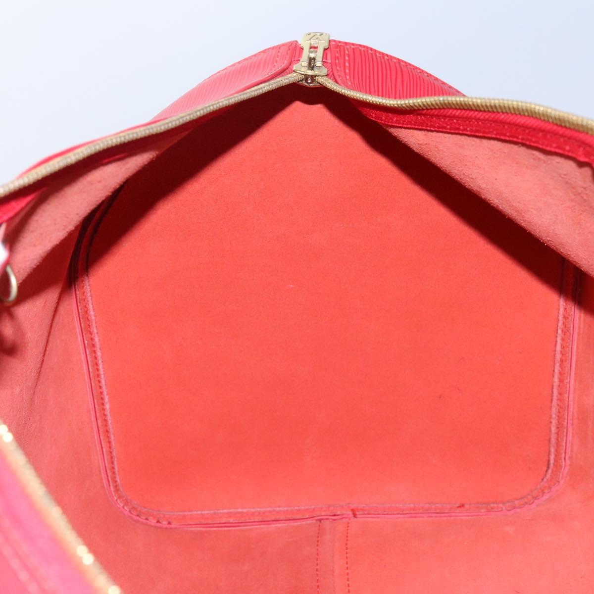 Louis Vuitton Keepall 55, Red, Leather, travel