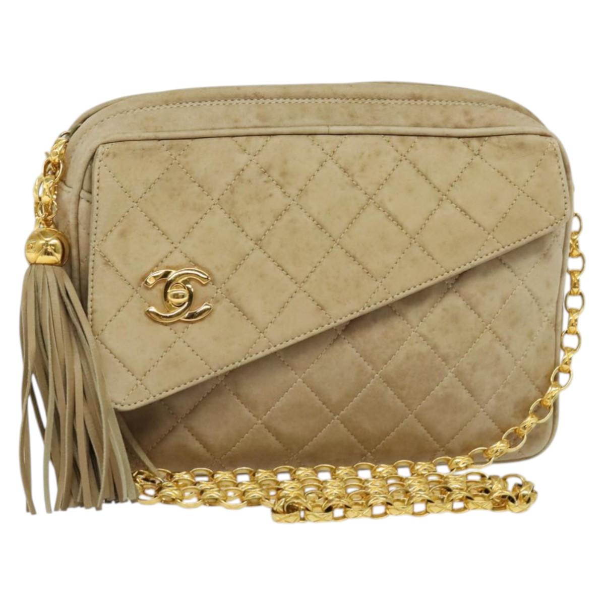 Chanel Camera, Beige, Leather, shoulder