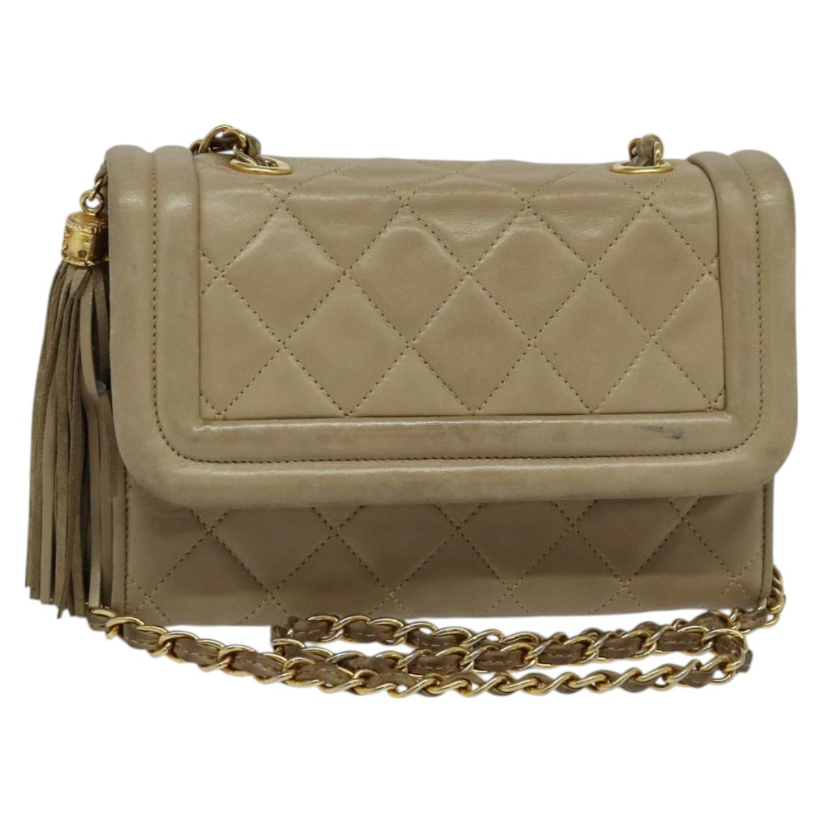 Chanel Single flap, Beige, Leather, shoulder