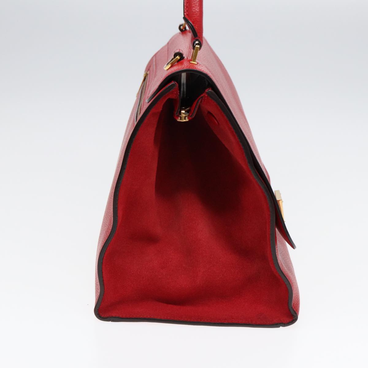 Céline Trapèze, Red, Leather, handbag