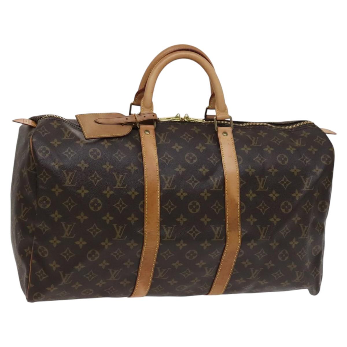 Louis Vuitton Keepall 50, Brown, Canvas, travel
