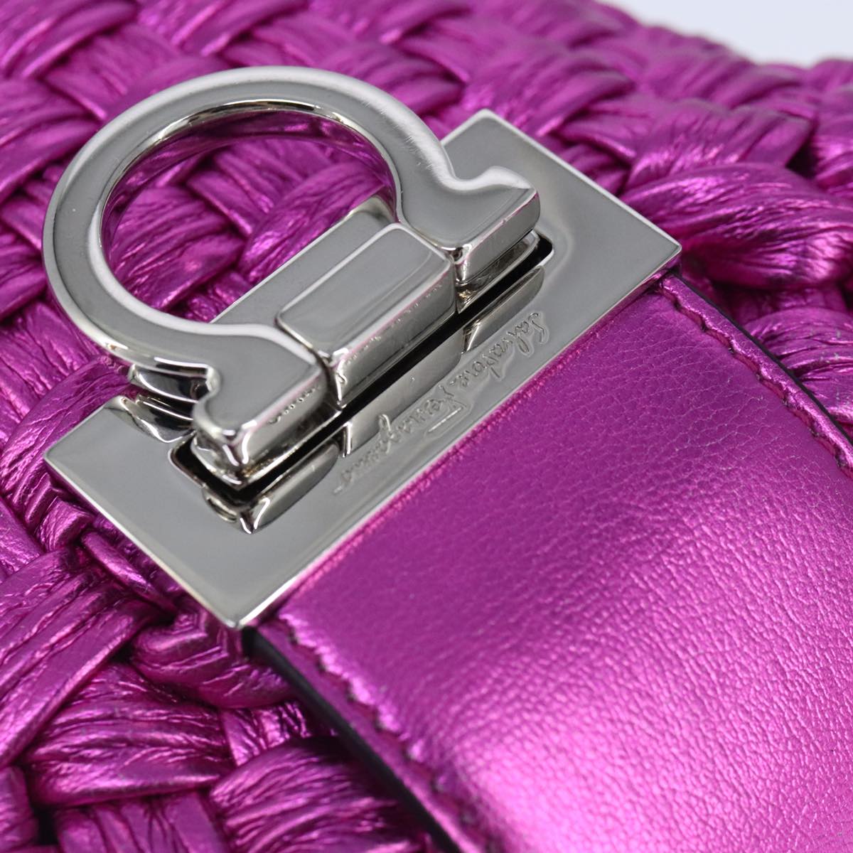 Salvatore Ferragamo Gancini, Purple, Leather, shoulder