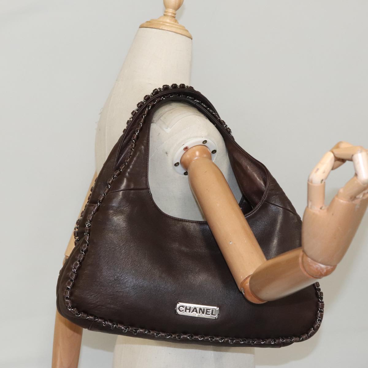 Chanel Hobo, Brown, Leather, handbag